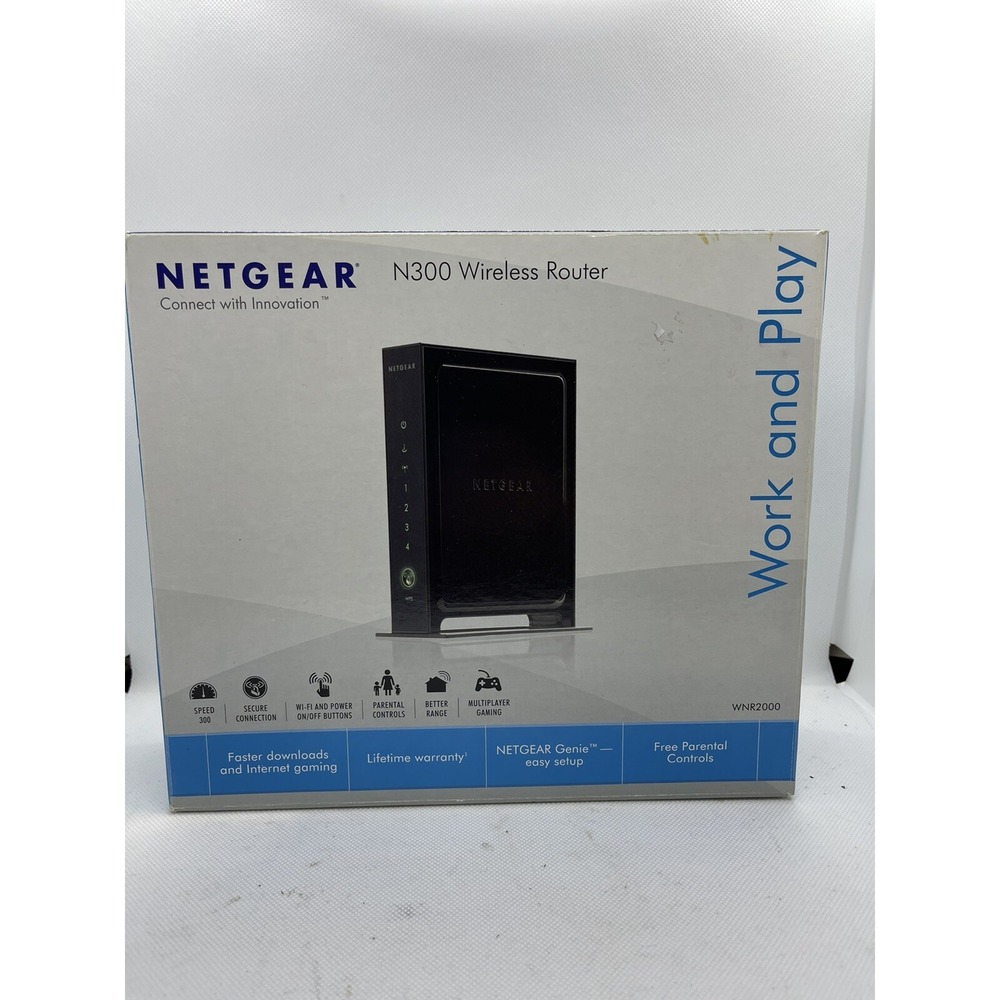 NETGEAR N300 WiFi ROUTER, WNR2000 In Box. Tested